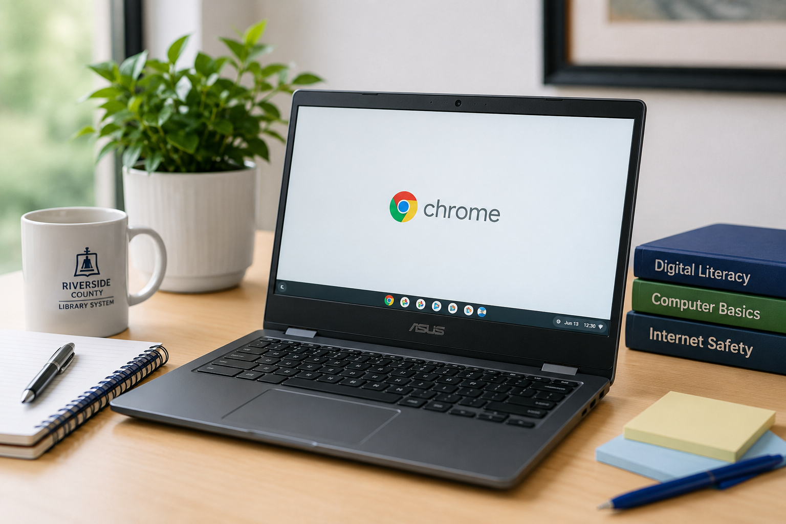 Laptop computer on a desk
